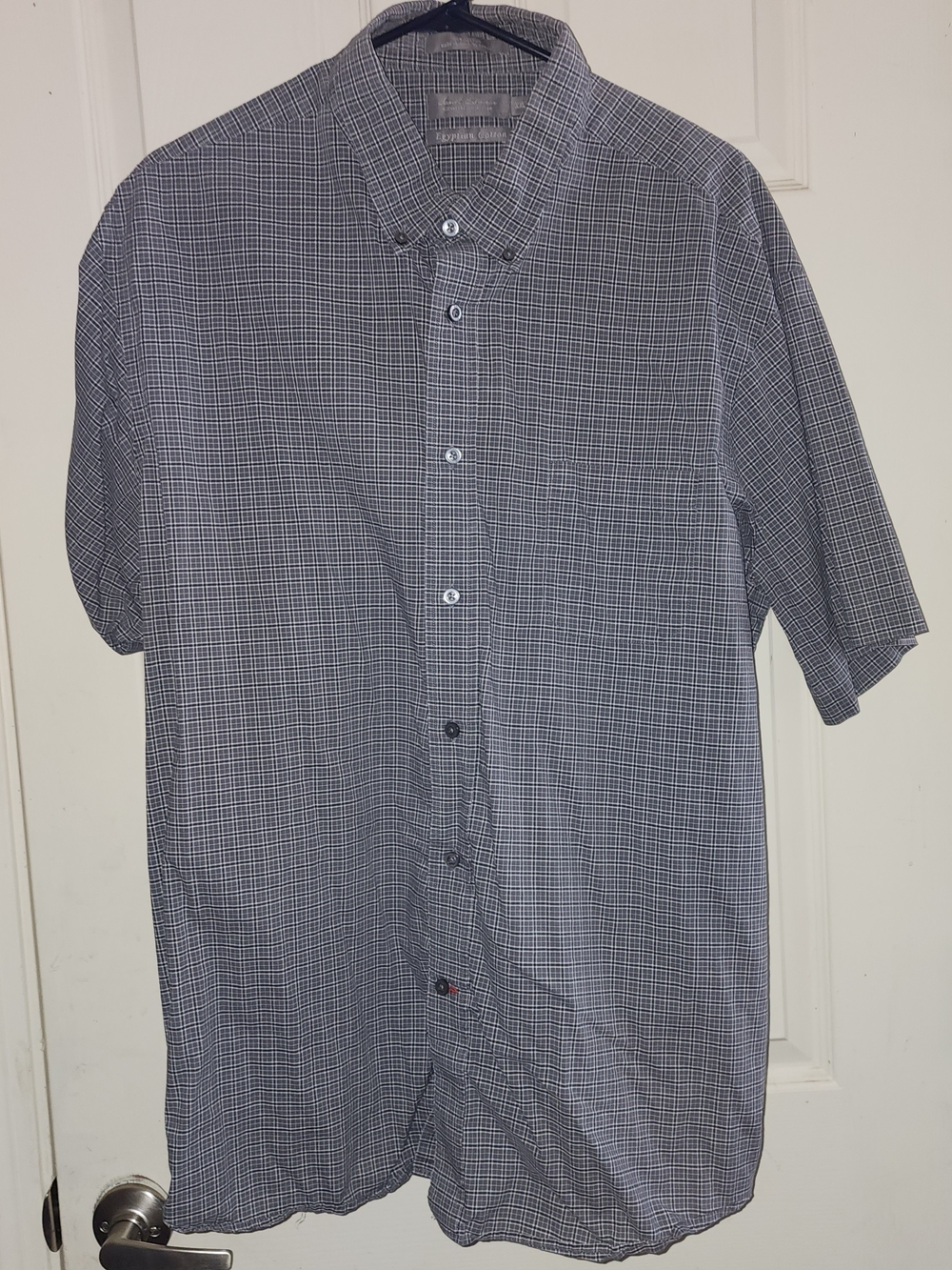 Daniel Cremieux Short-Sleeve Shirt - Egyptian Cotton Black & Gray Plaid